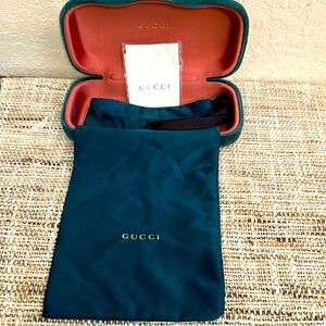 Crushed Velvet Emerald Green Authetic Gucci Sunglasses Case